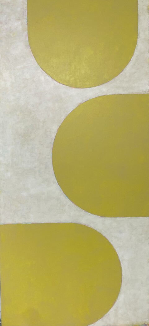 Cycle Yellow, 2023, oil on canvas, 280x130x4cm