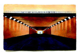 into the light P596 2023 Aquarell Sand auf Büttenpapier und Fotografie auf AludibondI 38 x 56 cm