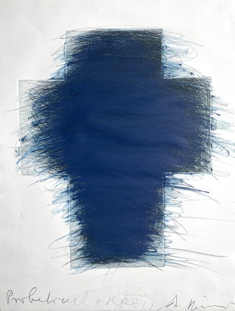 Arnulf Rainer, Blaues Kreuz, o