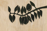 Martina Geist, Kleine Ranke schwarz II, 2022, Öl auf Holz, 30 x 45 cm