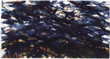 Max Uhlig, Schwerer Himmel über Gebirge, Lindau, 1990, 40,3 x 76 cm