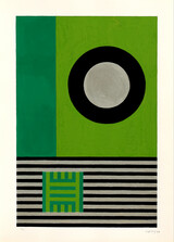 Guy de Lussigny, ohne Titel, 1969, Gouache und Silbergouache auf Papier, 28x19 cm, Rahmen 52x41,5 cm