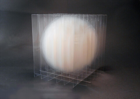 Go Segawa, cloud - f. orange, 2024, Acryl, Lack auf Polycarbonat, Unikat, 20x20x20 cm