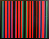 Günter Fruhtrunk, Reihe und drei Grün, 1971, Siebdruck auf Papier, Auflage /120, 44x56 cm, Rahmen 45x57,5 cm