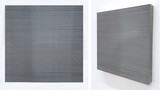 Robert Currie, 37,840 cm of black and white nylon monofilament, 2024, 40x40x5 cm