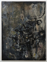 Hans Platschek, Calamar V, 1958, Öl auf Leinwand, 116x89 cm