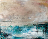 Alice Cescatti - 'Early morning flight' - Säuregeätzt, Ölfarbe auf Blattsilberplattel - 80 x 100 cm.