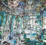 Peter de Graaff - 'How an empty room looks like 3' - Acryl-Ölfarbe auf Leinwand - 140 x 145 cm.