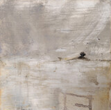 Alice Cescatti - 'One Tree Hill' - Säuregeätzt, Ölfarbe auf Blattsilberplattel - 60 x 60 cm