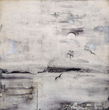 Alice Cescatti - 'The Messengers 1' - acid etched on silver leaf panel - 60 x 60 cm
