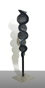 Ralf Weber - 'Turn' - black granit, stainless steel - 180 x 40 cm