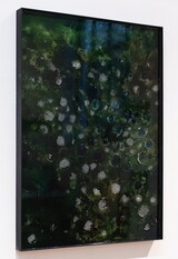 Language of The Rain, 2023 Acryl, Pigment, Harz auf Holzplatte 81.5 × 59.8 × 5 cm