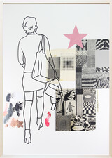 Muster, 2019, Collage/Mixed Media, 100 x 70 cm, gerahmt