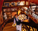 Sala Lieber, Palladium Bar London, 2025, Öl auf Leinwand, 145 x 180 cm