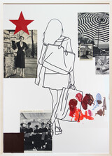 Marktstand, 2019, Collage/Mixed Media, 100 x 70 cm, gerahmt