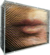 Maxim Wakultschik, „Since they&#146;d never met before“, Lack auf Holz auf Kapa-Platte hinter Plexiglashaube, 20 x 26 x 8,6 cm