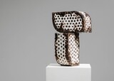 pattern sculpture 170, 2020, burned wood, plaster, 39,5x27,8x19,5c,