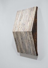 untitled 160, 2020, burned wood and plaster, 86,2x50x17,4cm