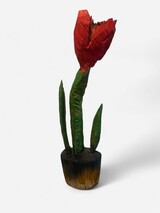 Blume rot, Holz-Ahorn, Höhe 80 cm, 2024