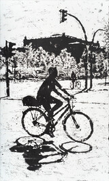 19:38 Radfahrerin im Sommer 115x70