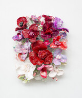 'Flower Bonanza' red,lilac on white 80x50x40