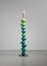 Matthias Kostner | Edge of balance | Lindenholz, Ölfarbe, Eisen | 169 cm | 2024