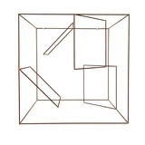 Anne Rose Regenboog 'Cube' wall object metal wire 20 x 20 cm.