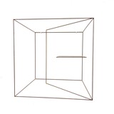 Anne Rose Regenboog 'Cube' wall object metal wire 20 x 20 cm.