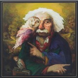 Yongbo Zhao: &#34;Dann verstehst du die Belehrung II&#34;, 2024, Öl/Leinwand, 100 x 100 cm