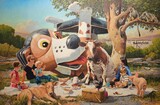 Hartmut Kiewert: &#34;Großes Picknick II&#34;, 2025, Öl/Leinwand, 250 x 380 cm
