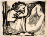 FEMME ASSISE ET DORMEUSE, 1947, Lithografie, rechts signiert und datiert 1947, links nummeriert: 37/50, Format: 49.7 x 61.5 cm, Rau 215 / Mourlot 104