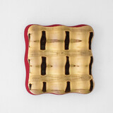 Otto Scherer: Wellenmodul 3, Keramik, Gips, Acryl, Platin, Gold, 28 x 28 x 3cm, Auflage: 9