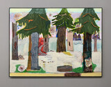 Christoph Roßner, Waldbild, 2023, Acryl auf Leinwand, 140 x 190 cm, Foto [dst.galerie]