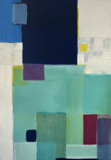 Susanne Zuehlke, Turquoise blue, 2024, Eitempera auf Nessel, 200 x 140 cm