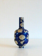 MYRIAM SCHAHABIAN Atlassi Vase Cobalt, 2024 Stoneware, engobe, hand-printed, glazed 31 x 15 cm