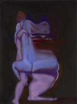 Anamorphose II (Schwester und Bruder), 2024, pastel on cardboard, 40 x 30 cm (framed)