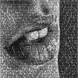 SAXA, Lippenbekenntnis, Handgeschrieben mit Tusche auf Leinwand, 100 x 100 cm, 2025