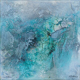 Gabriele Musebrink, NORGE STONE 27, fresco limestone, pigments on canvas, 50 x 50 cm, 2024