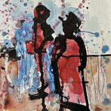 Sidika Kordes, disruption 1, Tusche, Aquarell und Acryl auf Papier, 35 x 35 cm, 2024