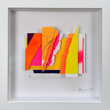 Daniel Lisson, Colors in Space 06, Papier Collage, Acryl, 34 x 34 cm, 2025