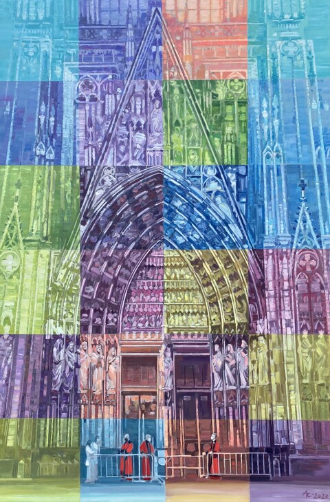 Anna Chulkova, DOM, Acryl auf Leinwand, 150 x 100 cm, 2023