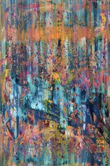 Sabine Klara Lindenstreich, Color Shatter, Acryl auf Leinwand Spachtel- und Rakeltechnik, 150 x 100 cm, 2020