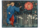 Sir Edward Burne-Jones und William Morris, Wirkteppich „Der Pilger im Garten oder das Herz der Rose“, Entwurf: London, vor 1896, Ausführung: Merton Abbey, London, 1901