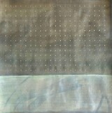 Logos 1 2025 Acryl Tusche und Sand auf Papier 75 x 75 cm