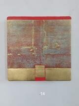 Enkaustik Nr. 14 mit oxidiertem Blattmetall über Wachs auf Hartfaser, 2025