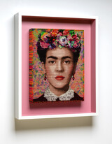 Maxim Wakultschik Frida Crossroads of Dreams 57x43x7cm(art work) colored wooden sticks 2025 side view