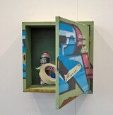 2022, Finger weg, Öl Acryl auf Lwd, 34x34x11