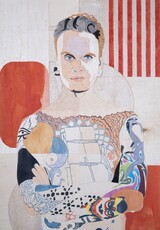 Tattoo · 100 x 69 x 4 Pigment on wood