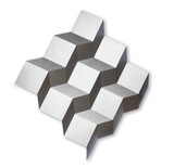 Peter Weber, "9 Quadrate" - 2025, Edelstahl, glasperlengestrahlt, 148 x 136 cm