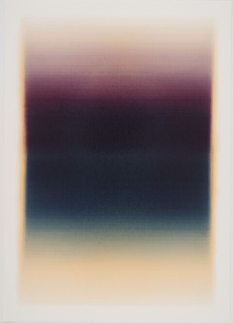 Edda Jachens, SCHICHTUNGEN 100425 - 2025, Aquarell auf Büttenpapier im Objektrahmen mit Mirogard-Glas, 96,5 x 68 cm